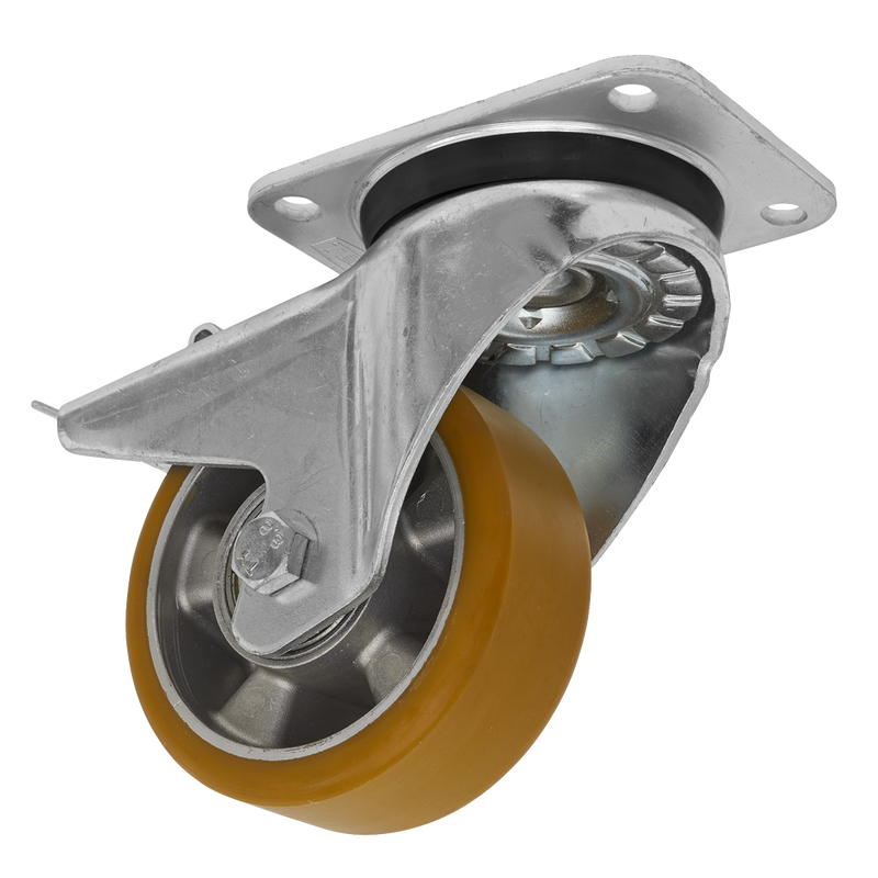 Sealey SCW5125SPL 125mm Castor Wheel Swivel Plate with Total Lock