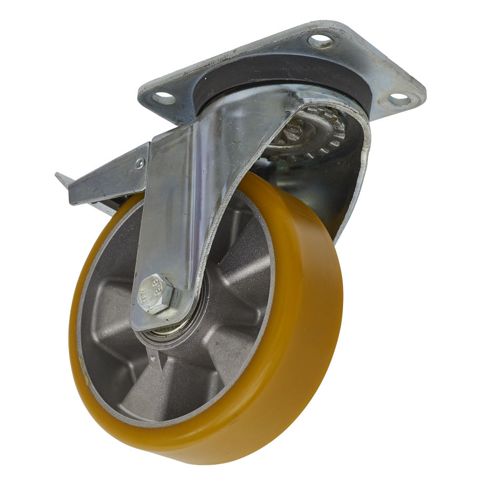 Sealey SCW5160SPL 160mm Castor Wheel Swivel Plate with Total Lock