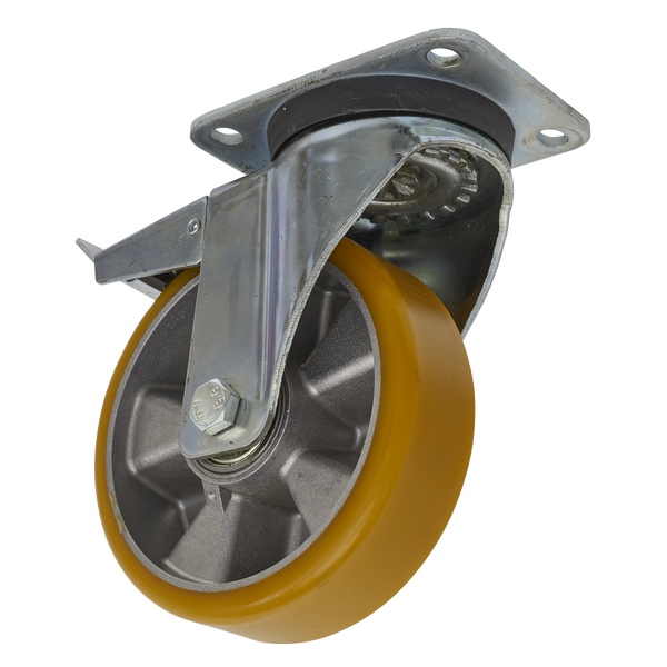 Sealey SCW5160SPL 160mm Castor Wheel Swivel Plate with Total Lock