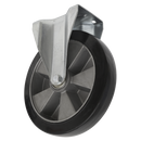 Sealey SCW5200FPEM 200mm Heavy-Duty Rubber Castor Wheel Fixed Plate - Trade