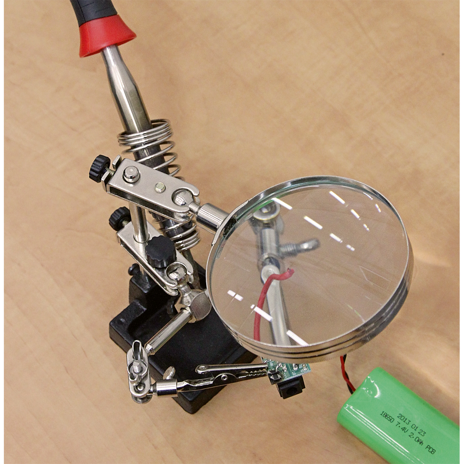 Sealey SD150H Mini Robot Soldering Stand with Magnifier & Iron Holder