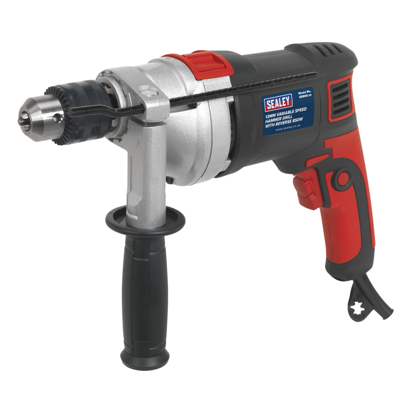 Sealey SD800 13mm Variable Speed Hammer Drill with Reverse 850W