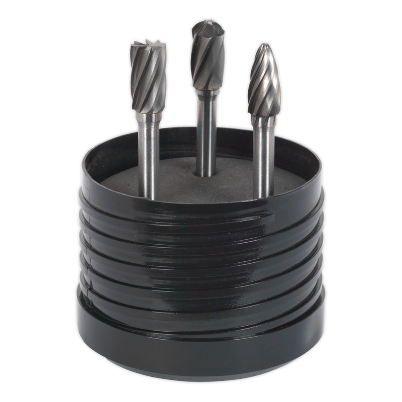 Sealey SDBCK3 3pc Tungsten Carbide Rotary Burr Set Ripper/Coarse