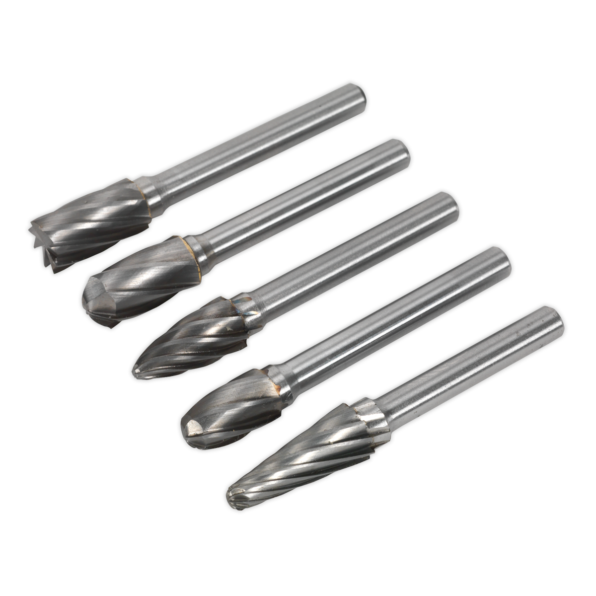 Sealey SDBCK5 5pc Tungsten Carbide Rotary Burr Set Ripper/Coarse