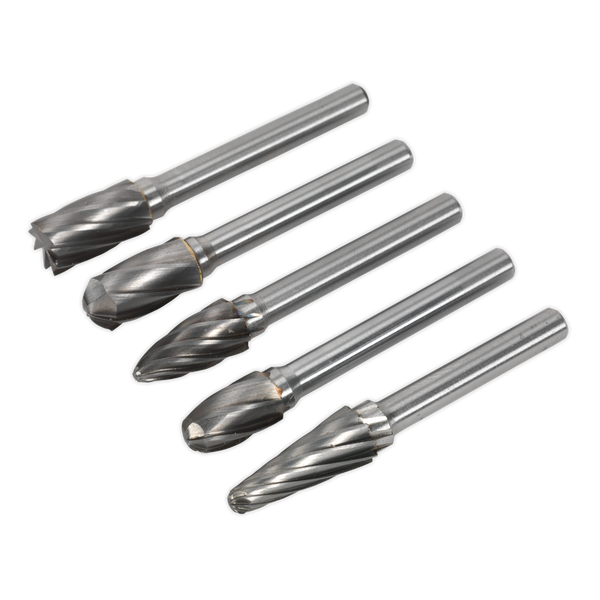 Sealey SDBCK5 5pc Tungsten Carbide Rotary Burr Set Ripper/Coarse