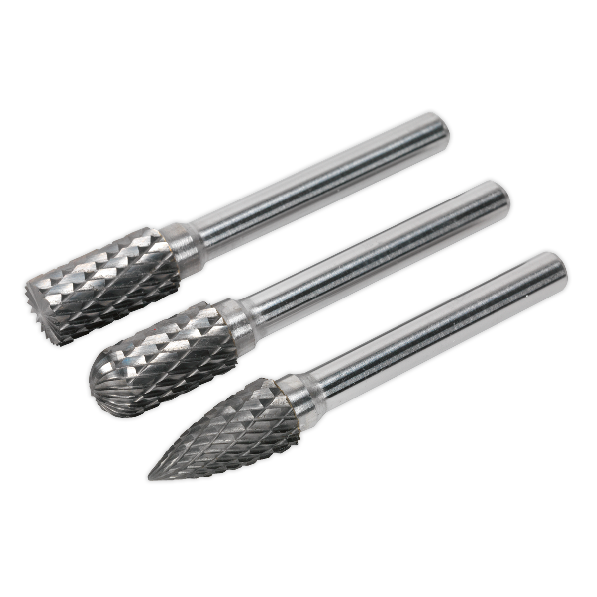 Sealey SDBK3 3pc Tungsten Carbide Rotary Burr Set