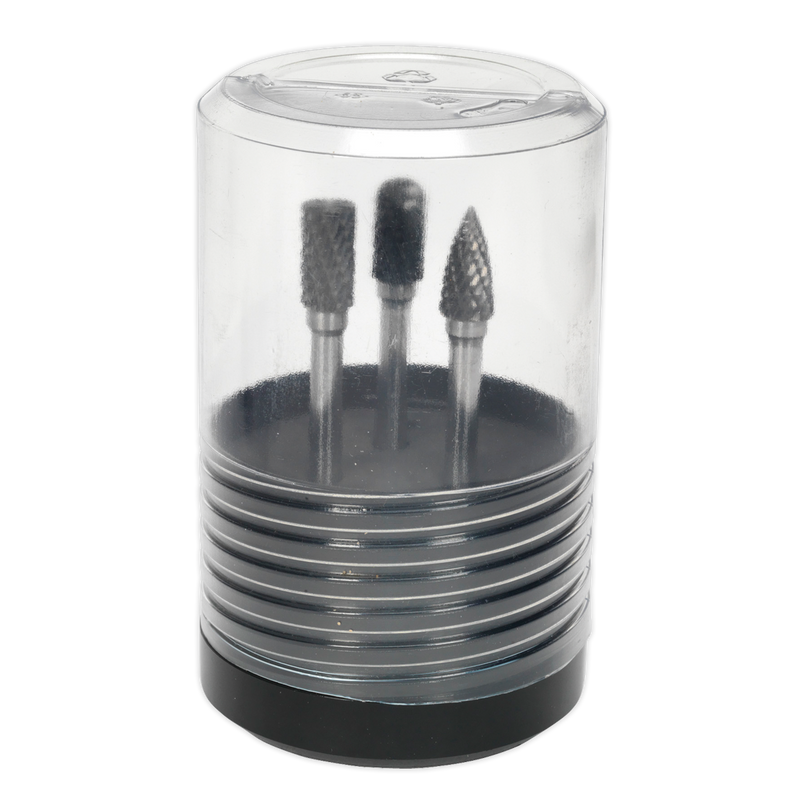 Sealey SDBK3 3pc Tungsten Carbide Rotary Burr Set