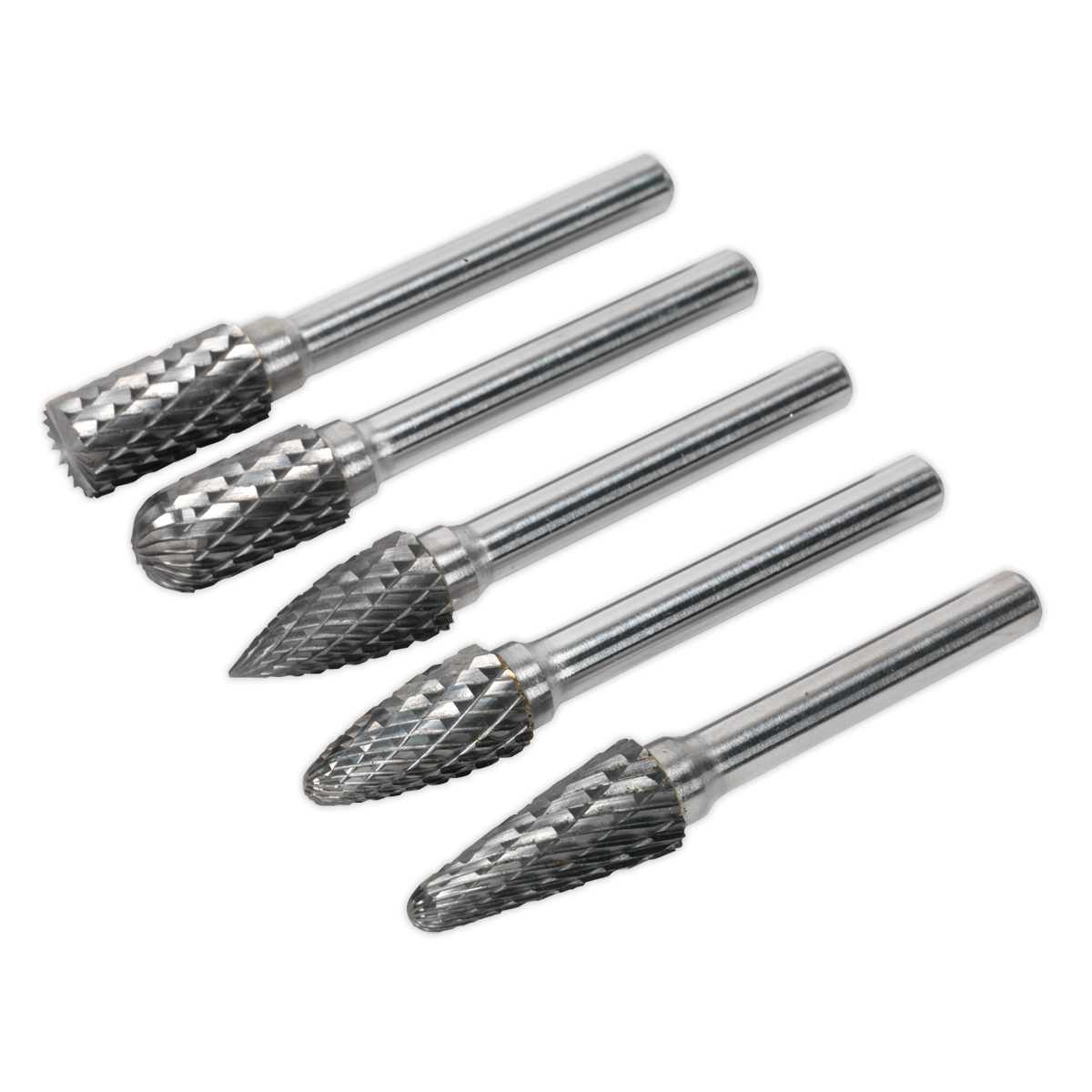 Sealey SDBK5 5pc Tungsten Carbide Rotary Burr Set