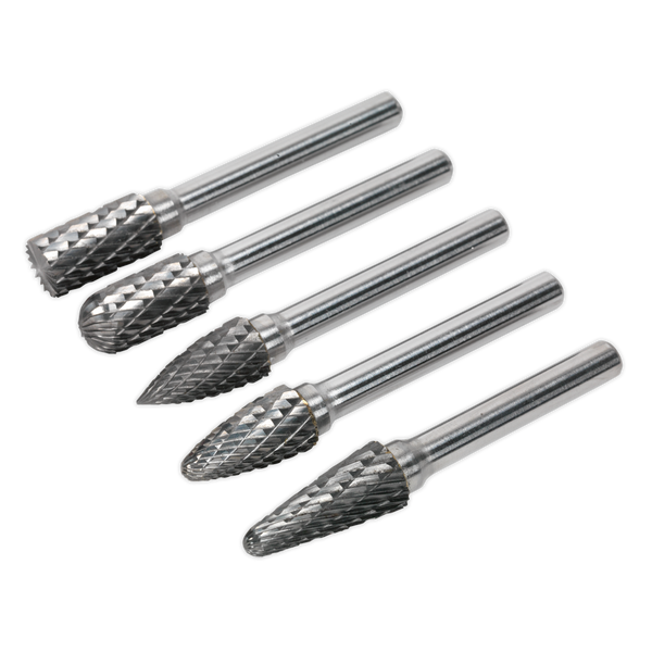 Sealey SDBK5 5pc Tungsten Carbide Rotary Burr Set