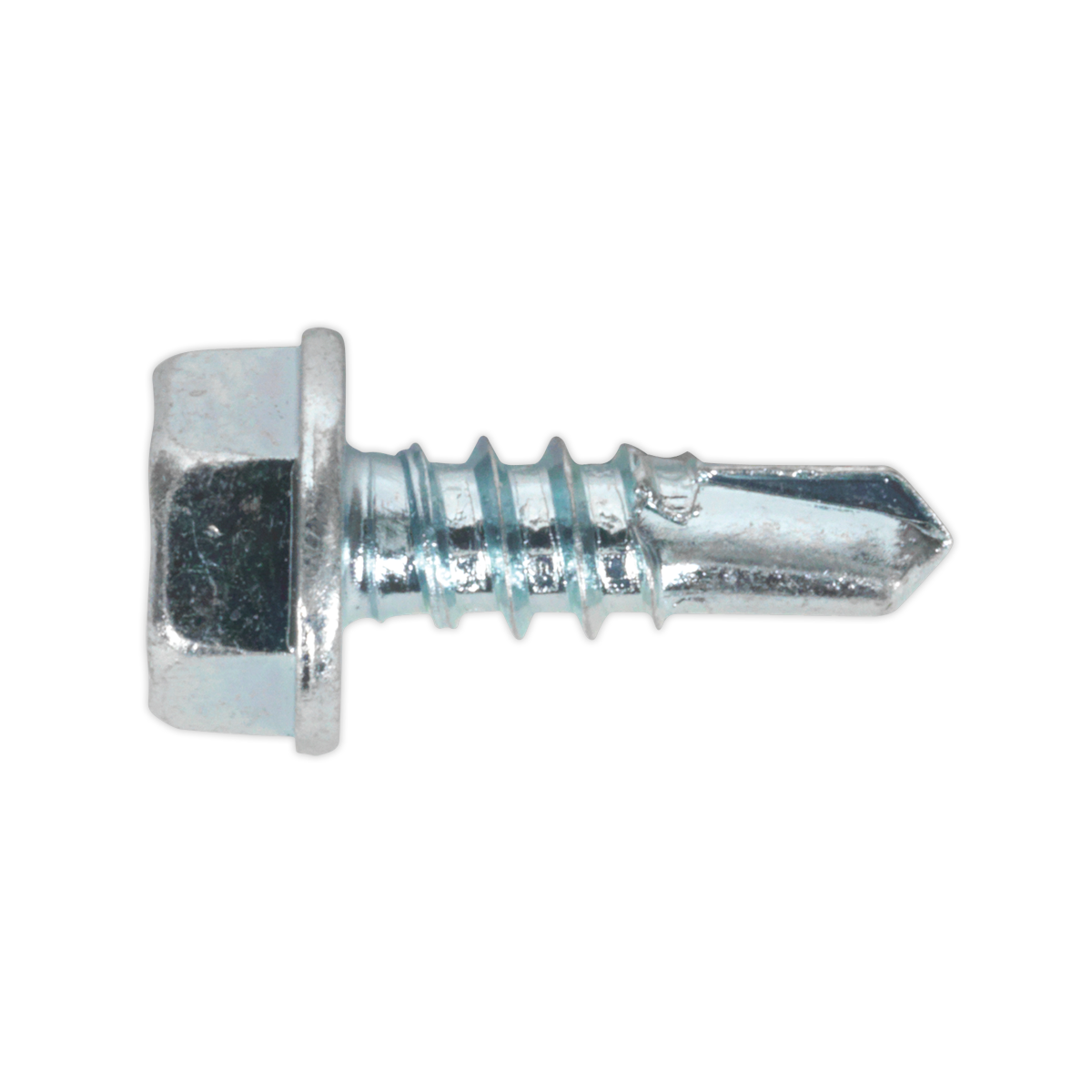 Sealey SDHX4213 4.2 x 13mm Zinc Plated Self Drilling Hex Head Screw - Pack of 100
