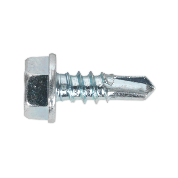 Sealey SDHX4213 4.2 x 13mm Zinc Plated Self Drilling Hex Head Screw - Pack of 100