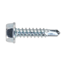 Sealey SDHX4219 4.2 x 19mm Zinc Plated Self Drilling Hex Head Screw - Pack of 100