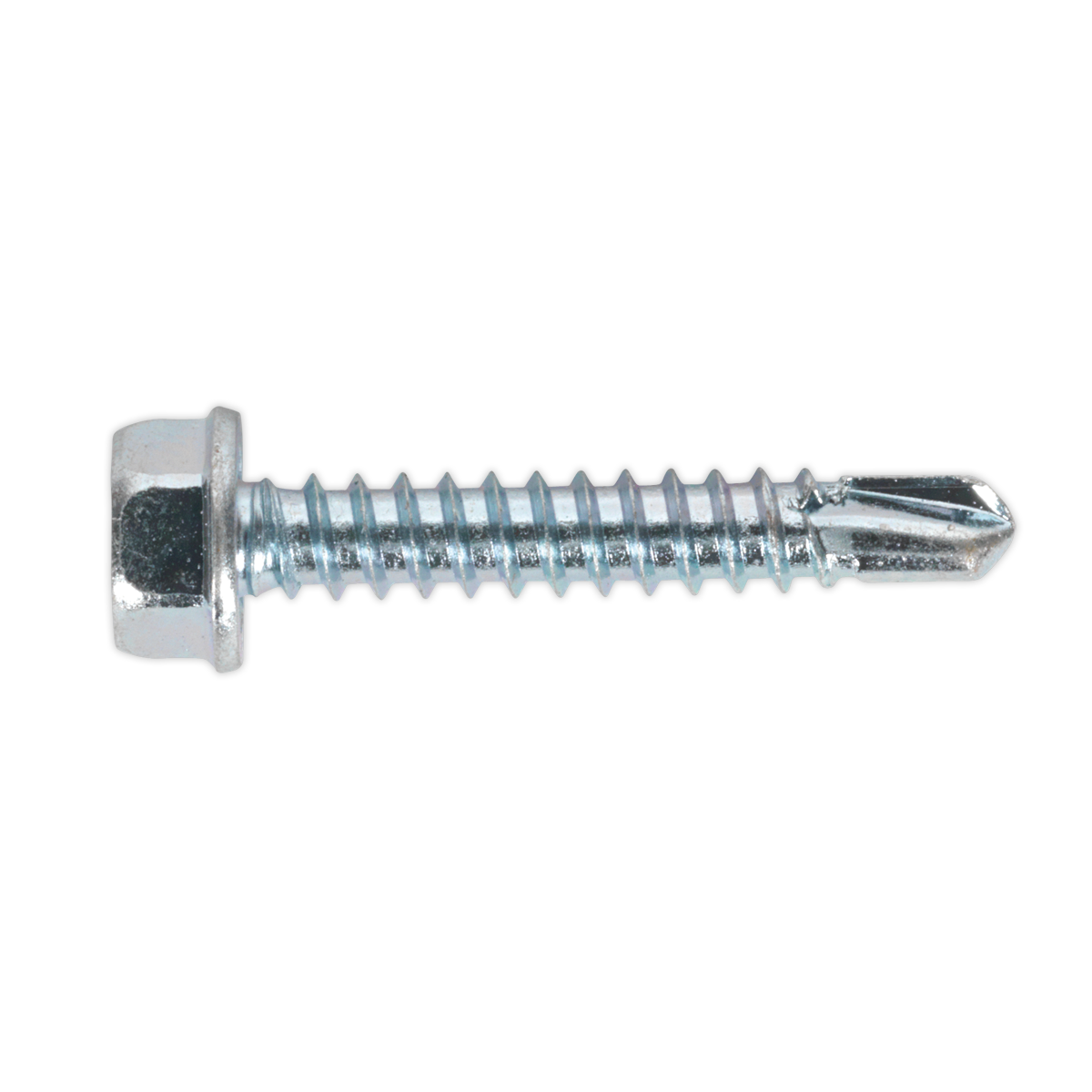 Sealey SDHX4225 4.2 x 25mm Zinc Plated Self Drilling Hex Head Screw - Pack of 100