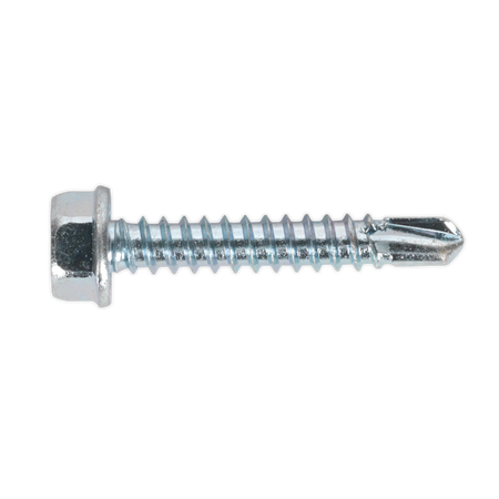 Sealey SDHX4225 4.2 x 25mm Zinc Plated Self Drilling Hex Head Screw - Pack of 100