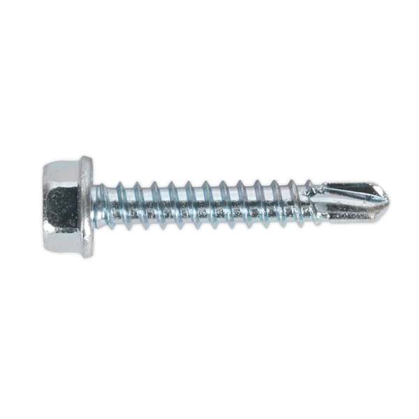 Sealey SDHX4225 4.2 x 25mm Zinc Plated Self Drilling Hex Head Screw - Pack of 100