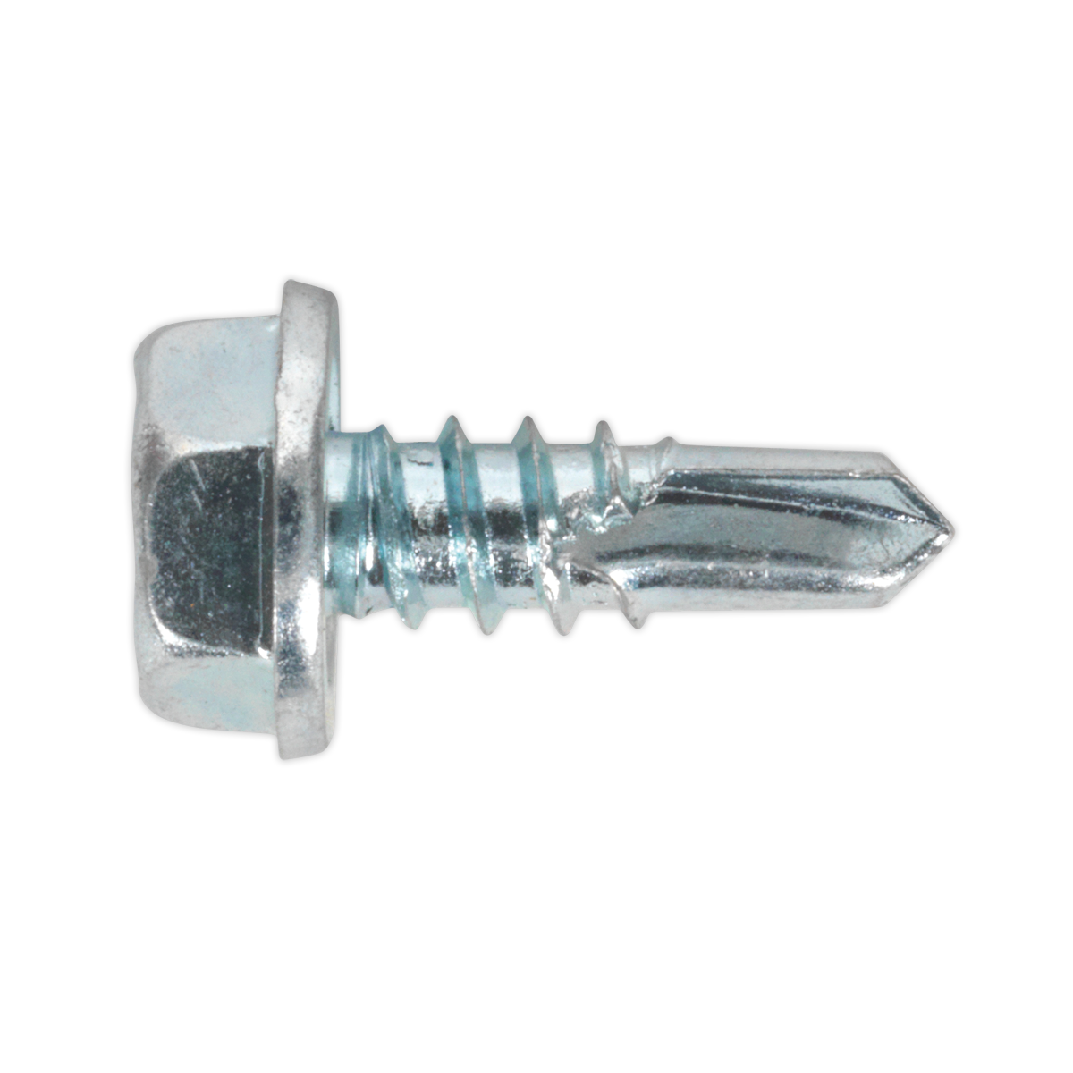Sealey SDHX4813 4.8 x 13mm Zinc Plated Self Drilling Hex Head Screw - Pack of 100