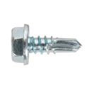 Sealey SDHX4813 4.8 x 13mm Zinc Plated Self Drilling Hex Head Screw - Pack of 100