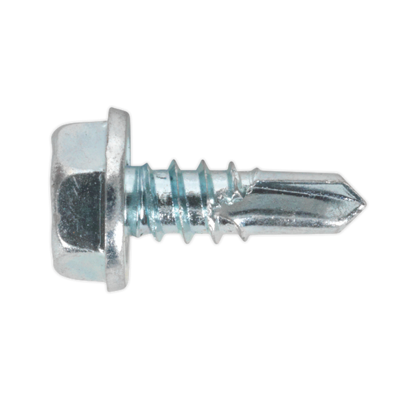 Sealey SDHX4813 4.8 x 13mm Zinc Plated Self Drilling Hex Head Screw - Pack of 100