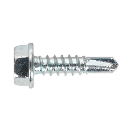 Sealey SDHX4819 4.8 x 19mm Zinc Plated Self Drilling Hex Head Screw - Pack of 100