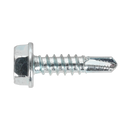 Sealey SDHX4819 4.8 x 19mm Zinc Plated Self Drilling Hex Head Screw - Pack of 100
