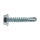 Sealey SDHX4825 4.8 x 25mm Zinc Plated Self Drilling Hex Head Screw - Pack of 100