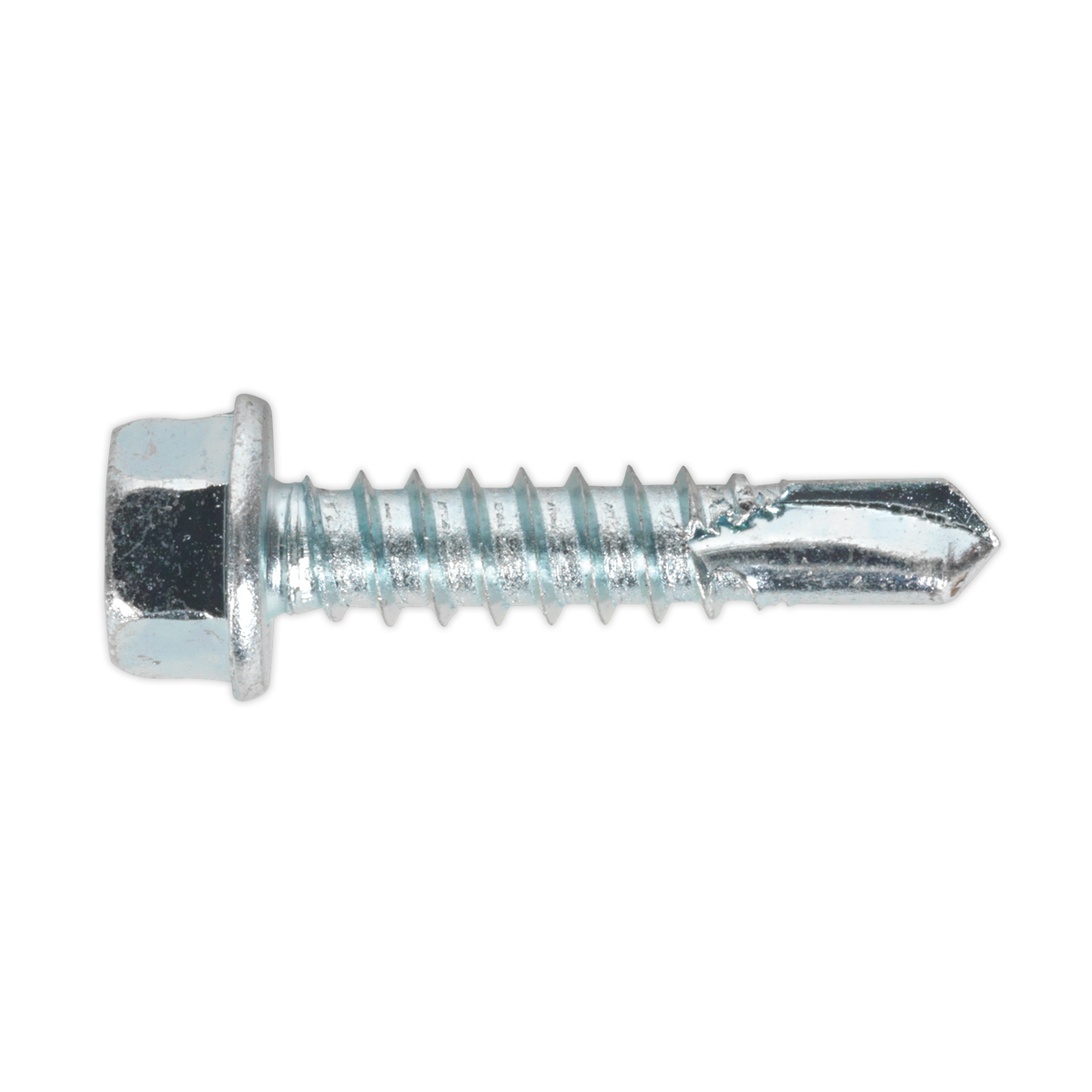 Sealey SDHX5525 5.5 x 25mm Zinc Plated Self Drilling Hex Head Screw - Pack of 100