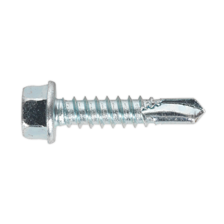 Sealey SDHX5525 5.5 x 25mm Zinc Plated Self Drilling Hex Head Screw - Pack of 100