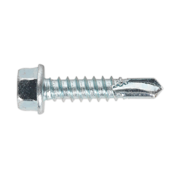 Sealey SDHX5525 5.5 x 25mm Zinc Plated Self Drilling Hex Head Screw - Pack of 100