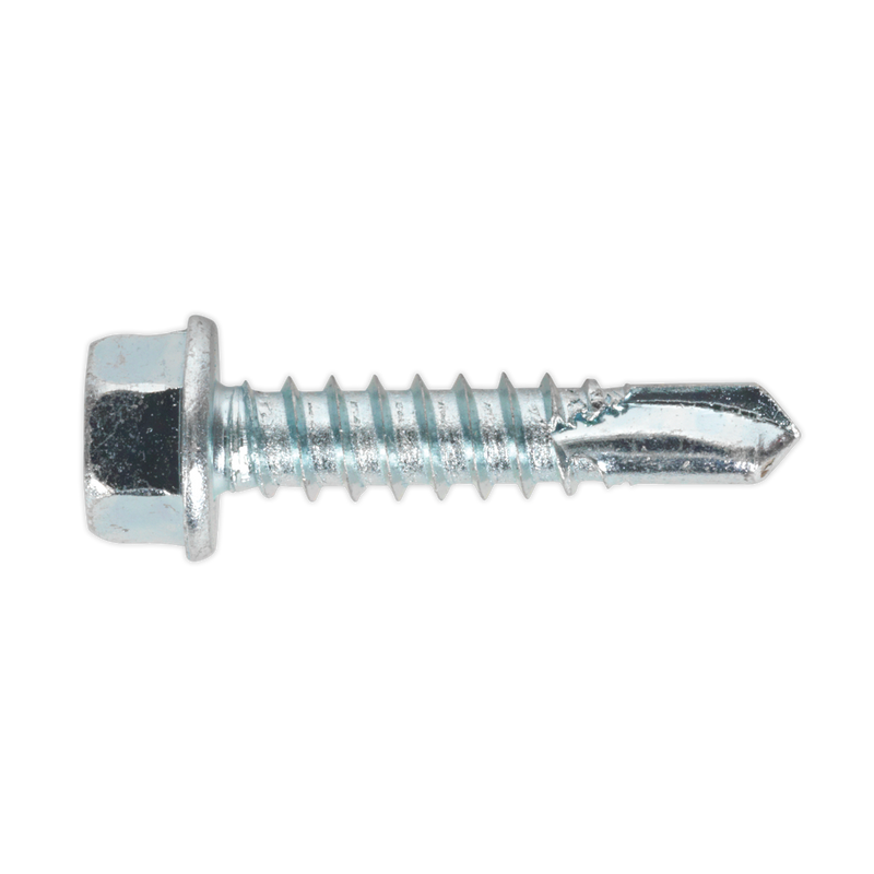 Sealey SDHX5525 5.5 x 25mm Zinc Plated Self Drilling Hex Head Screw - Pack of 100