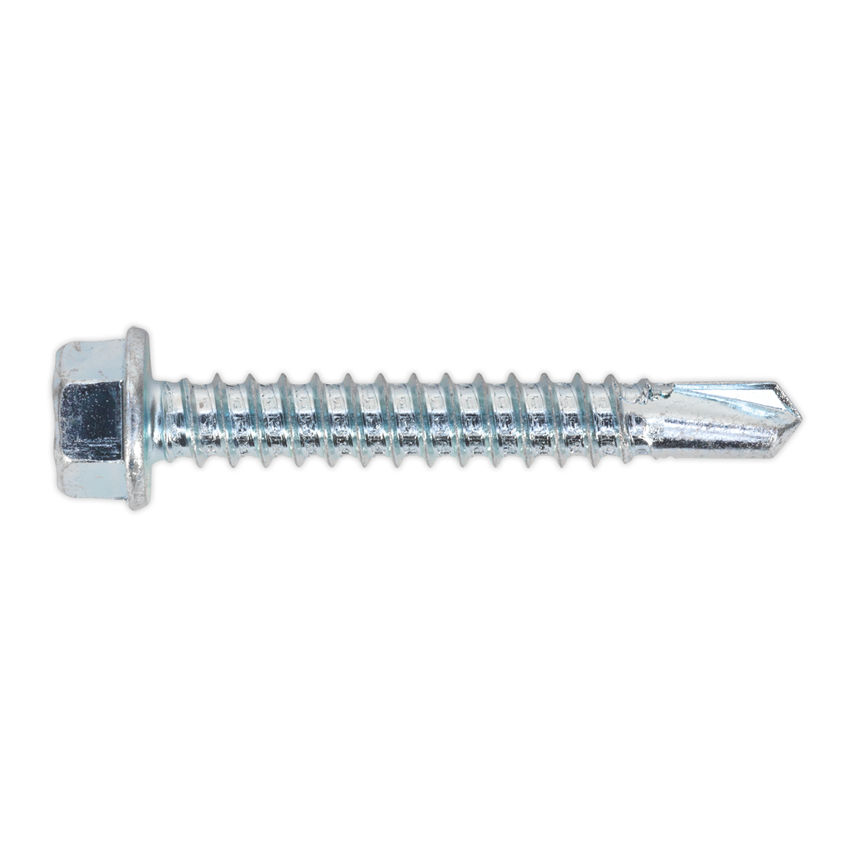 Sealey SDHX5538 5.5 x 38mm Zinc Plated Self Drilling Hex Head Screw - Pack of 100