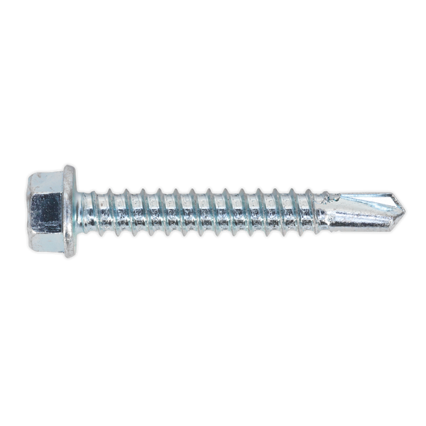 Sealey SDHX5538 5.5 x 38mm Zinc Plated Self Drilling Hex Head Screw - Pack of 100