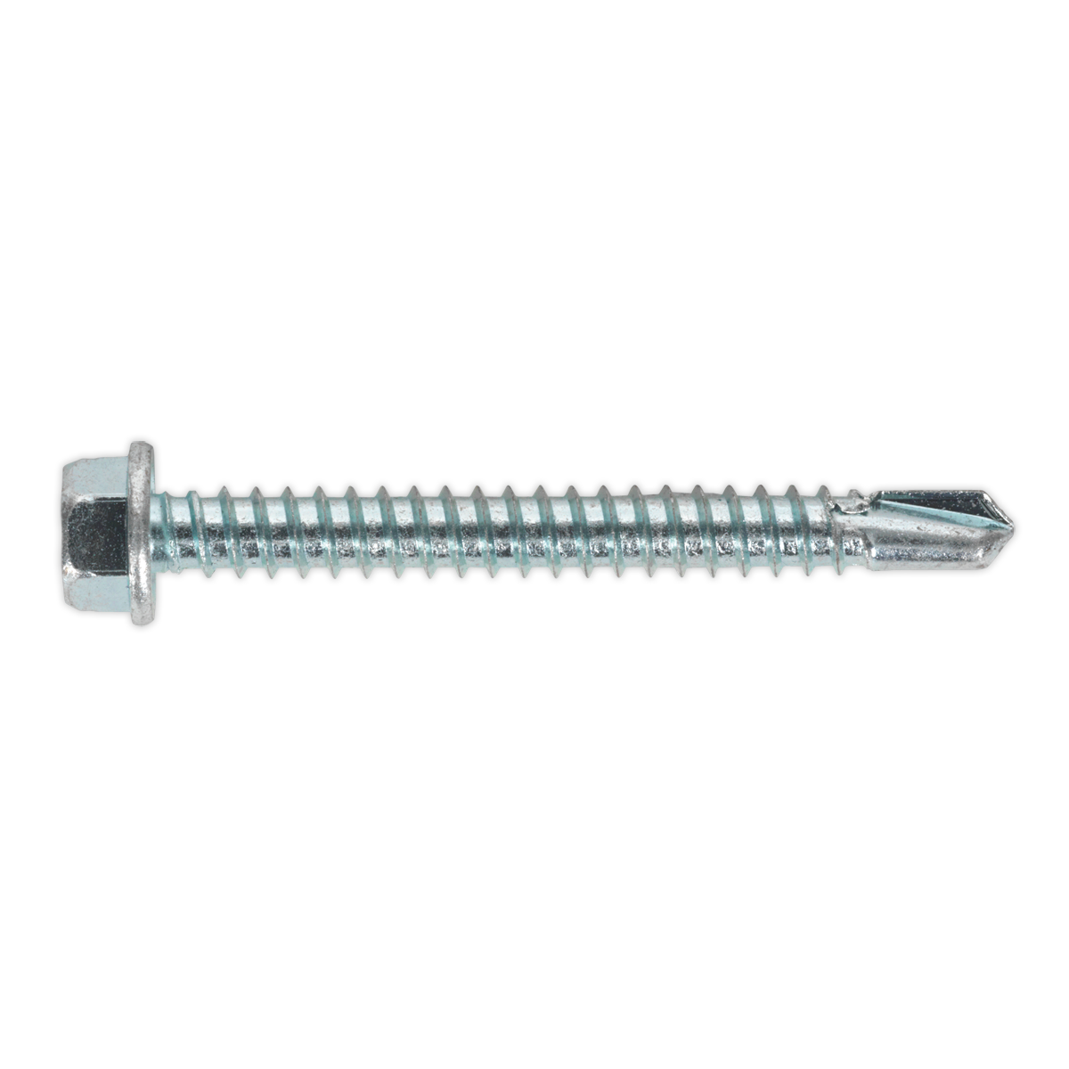 Sealey SDHX5550 5.5 x 50mm Zinc Plated Self Drilling Hex Head Screw - Pack of 100