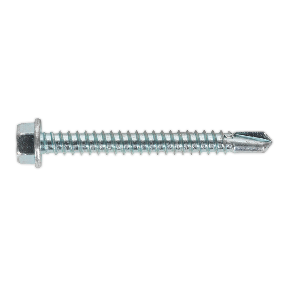 Sealey SDHX5550 5.5 x 50mm Zinc Plated Self Drilling Hex Head Screw - Pack of 100