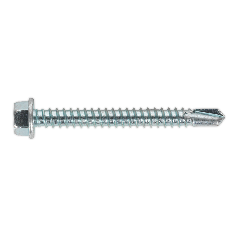 Sealey SDHX5550 5.5 x 50mm Zinc Plated Self Drilling Hex Head Screw - Pack of 100