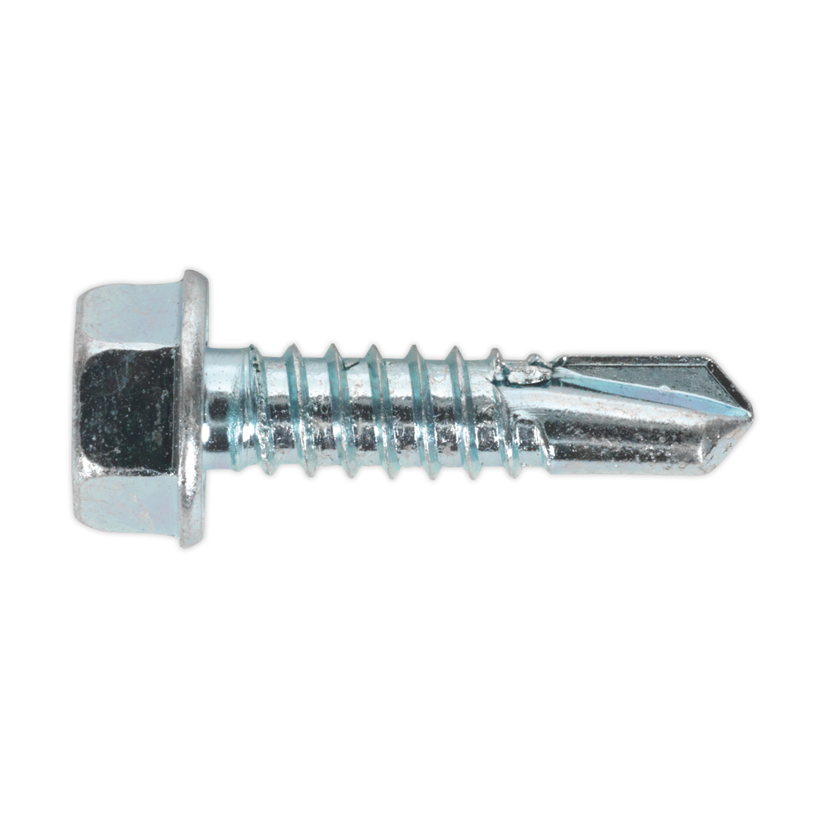 Sealey SDHX6325 6.3 x 25mm Zinc Plated Self Drilling Hex Head Screw - Pack of 100
