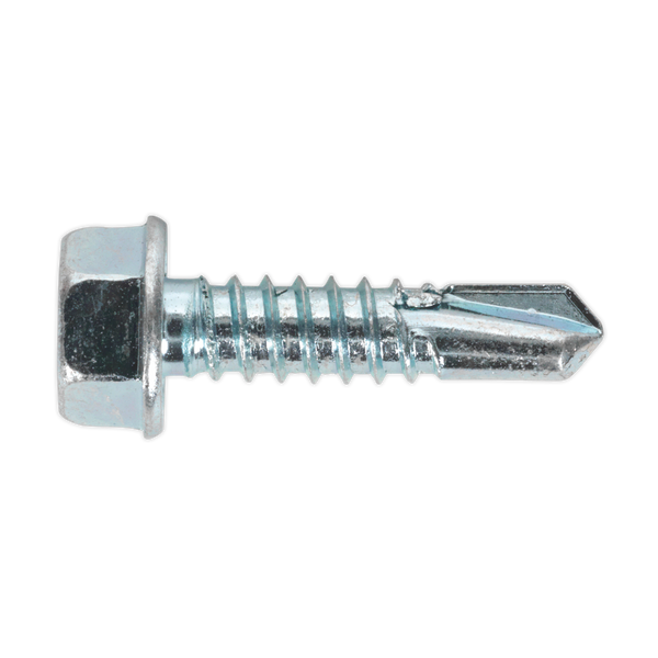 Sealey SDHX6325 6.3 x 25mm Zinc Plated Self Drilling Hex Head Screw - Pack of 100
