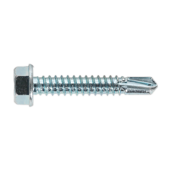 Sealey SDHX6338 6.3 x 38mm Zinc Plated Self Drilling Hex Head Screw - Pack of 100