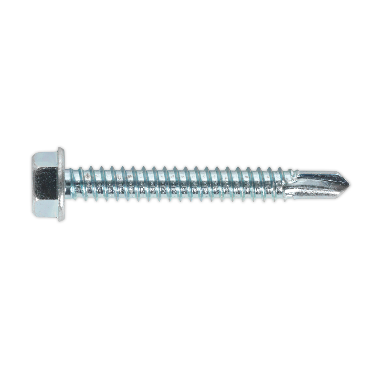 Sealey SDHX6350 6.3 x 50mm Zinc Plated Self Drilling Hex Head Screw - Pack of 100