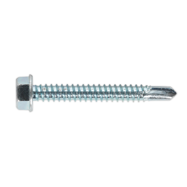 Sealey SDHX6350 6.3 x 50mm Zinc Plated Self Drilling Hex Head Screw - Pack of 100