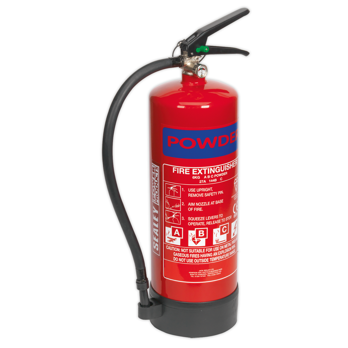 Sealey SDPE06 6kg Dry Powder Fire Extinguisher