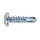 Sealey SDPH4819 M4.8 x 19mm Zinc Plated Self Drilling Pan Head Phillips Screw - Pack of 100