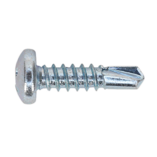 Sealey SDPH4819 M4.8 x 19mm Zinc Plated Self Drilling Pan Head Phillips Screw - Pack of 100