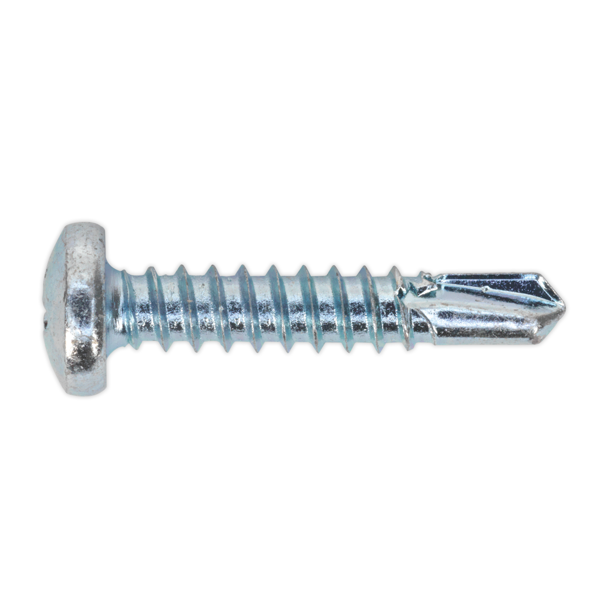 Sealey SDPH4825 M4.8 x 25mm Zinc Plated Self Drilling Pan Head Phillips Screw - Pack of 100
