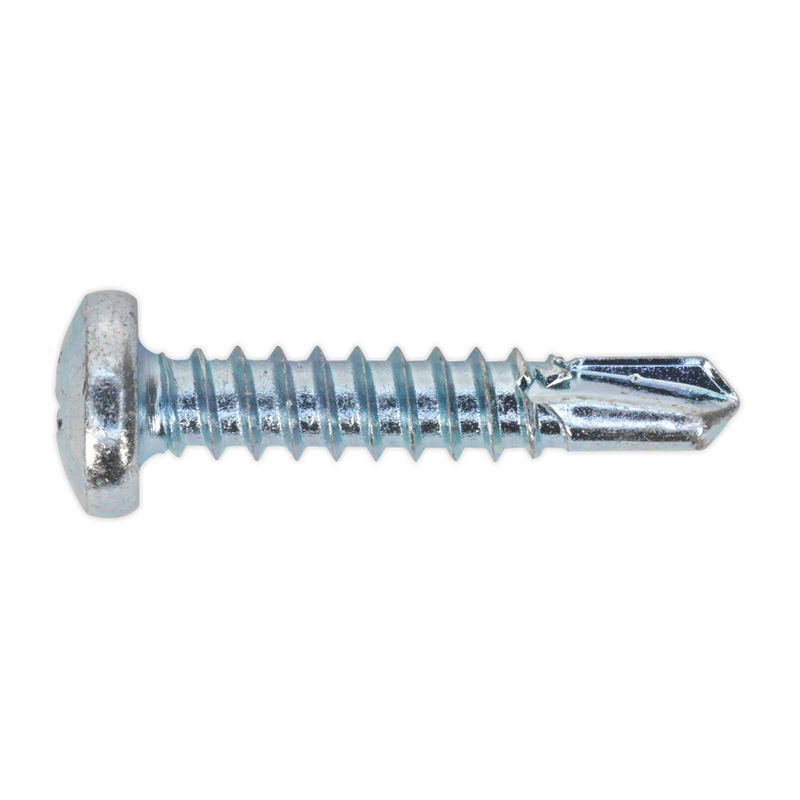 Sealey SDPH4825 M4.8 x 25mm Zinc Plated Self Drilling Pan Head Phillips Screw - Pack of 100