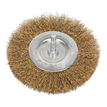 Sealey SFB100 100mm Flat Wire Brush with 6mm Shaft