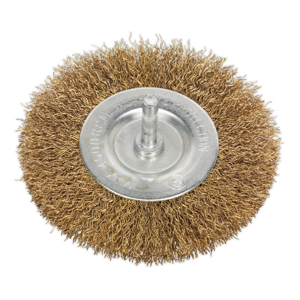 Sealey SFB100 100mm Flat Wire Brush with 6mm Shaft