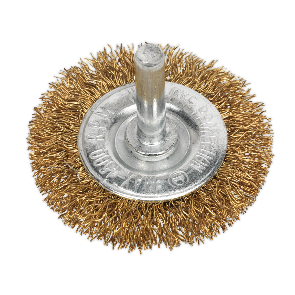 Sealey SFB50 50mm Flat Wire Brush with 6mm Shaft