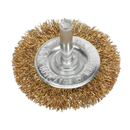 Sealey SFB50 50mm Flat Wire Brush with 6mm Shaft