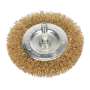 Sealey SFB75 75mm Flat Wire Brush with 6mm Shaft