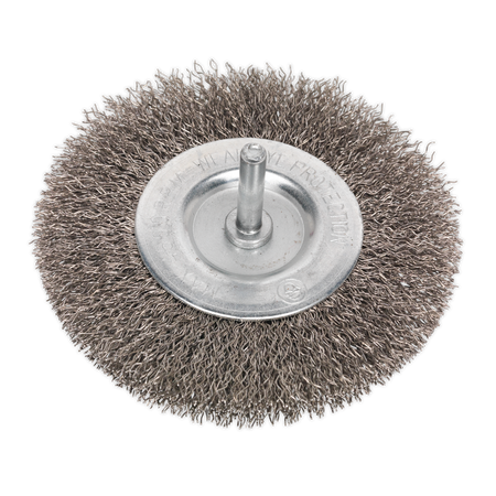 Sealey SFBS100 100mm Flat wire Brush 6mm Shaft